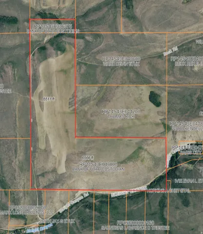 Aerial map of property and surrounding area