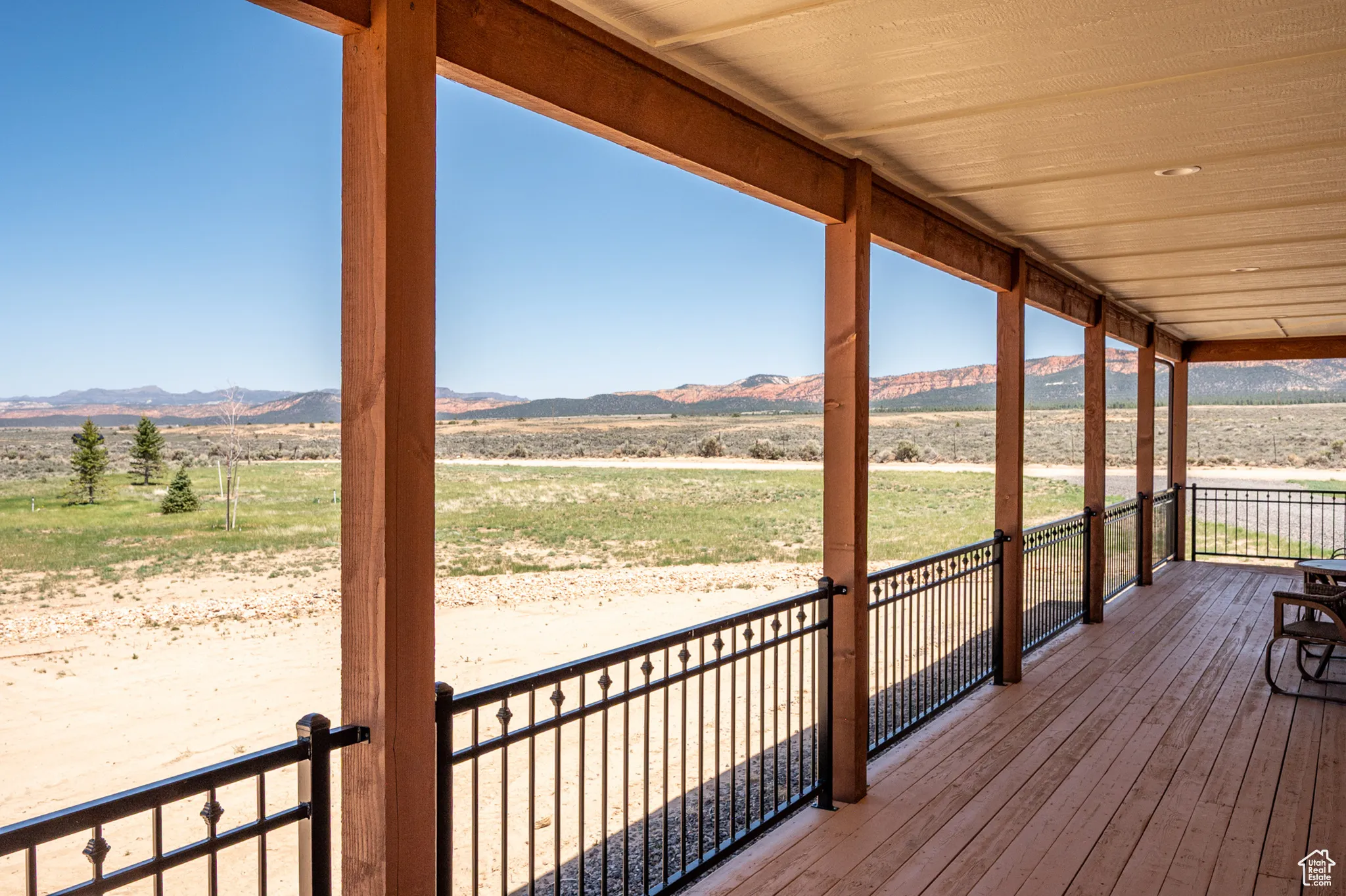 Deck with a mountain view