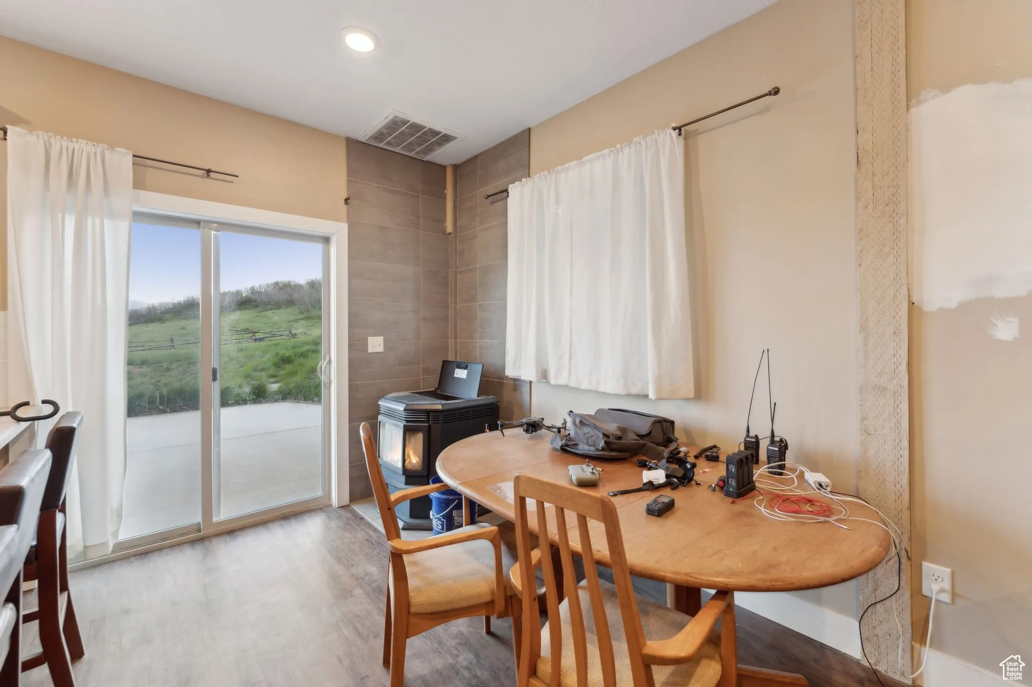 Roper Barn | Dining room featuring wood finished floors and recessed lighting, | Conditioned Use