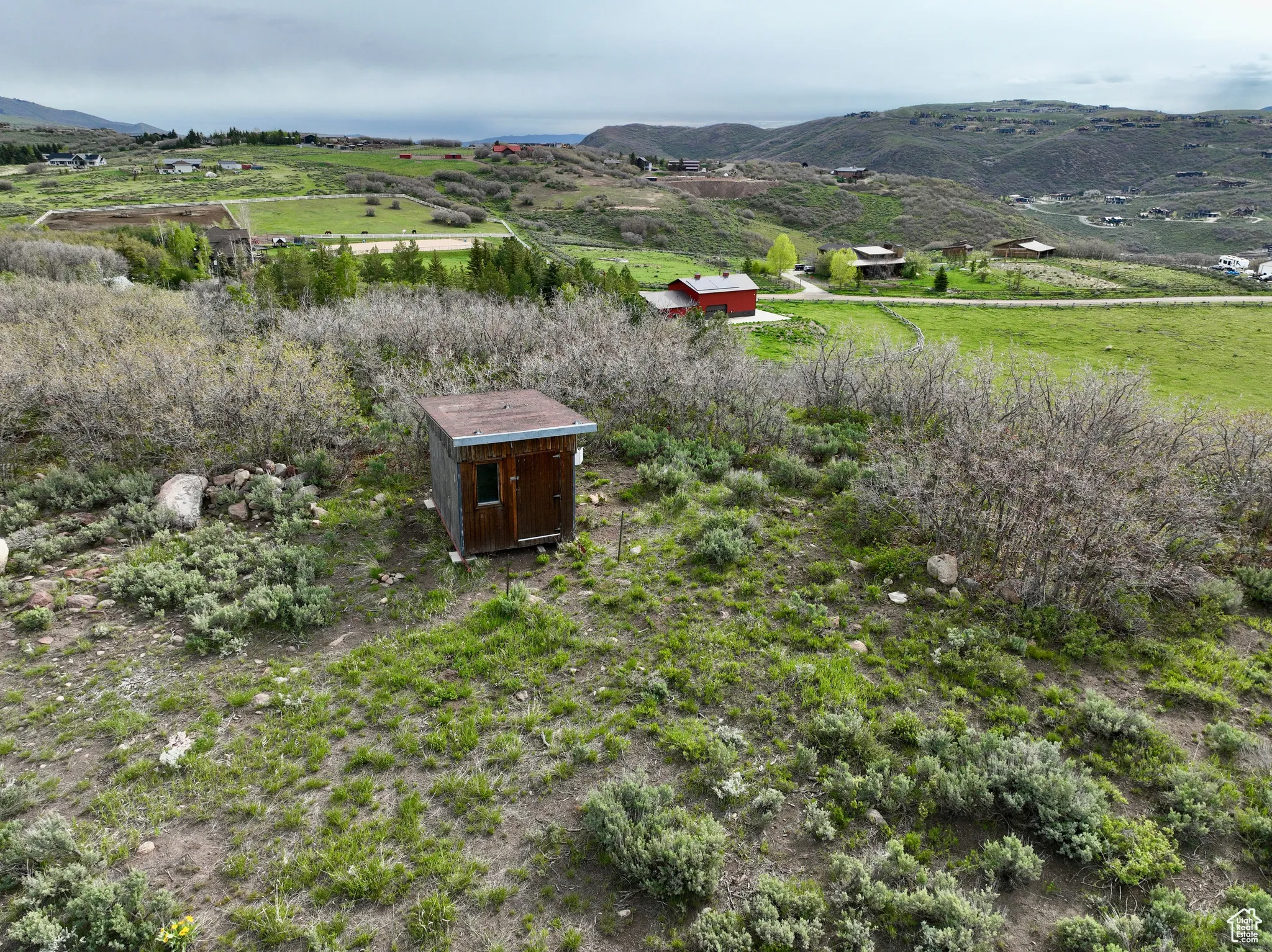 Mountain view with rural landscape;12.48 Acres 8819 Highfield Road Park City, Utah 84098. Utilities at building site