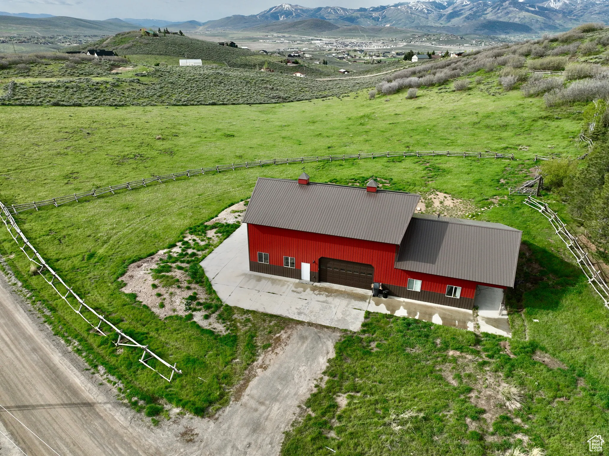 Overview of rural landscape with mountains,12.48 Acres 8819 Highfield Road Park City, Utah 84098. Utilities at building site