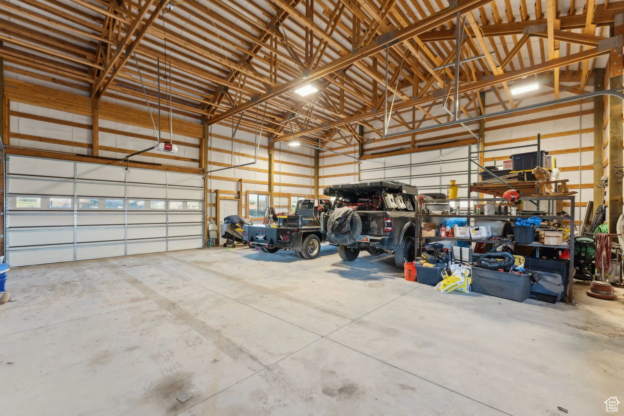 Roper Barn  with a garage door opener