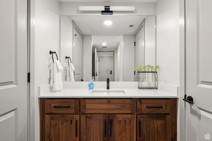 Bathroom featuring vanity