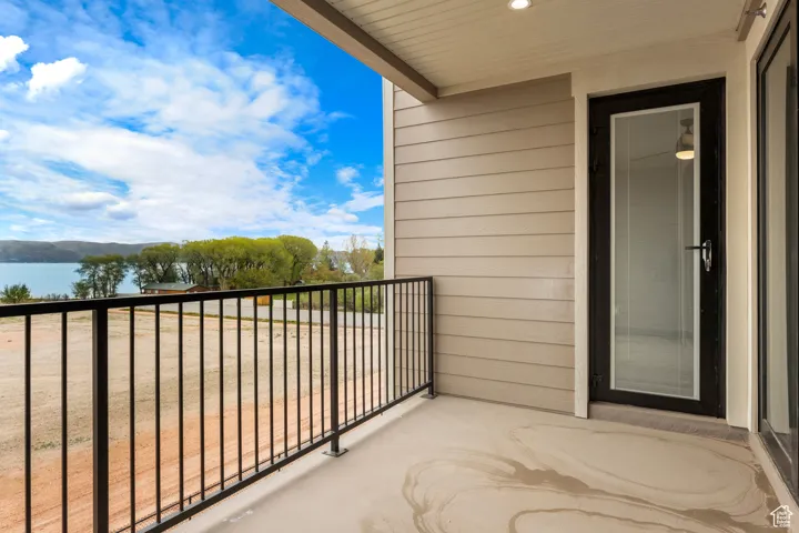 Balcony with a water view