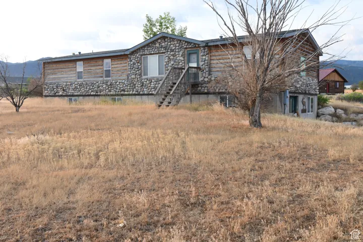 Cabin with stone siding