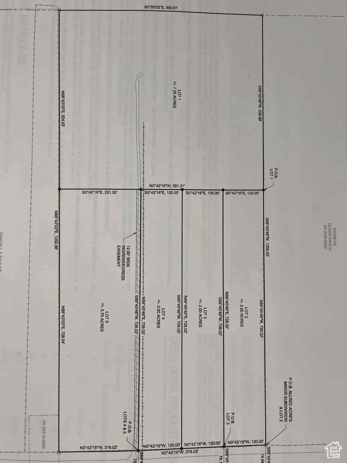 Map showing property parcels
