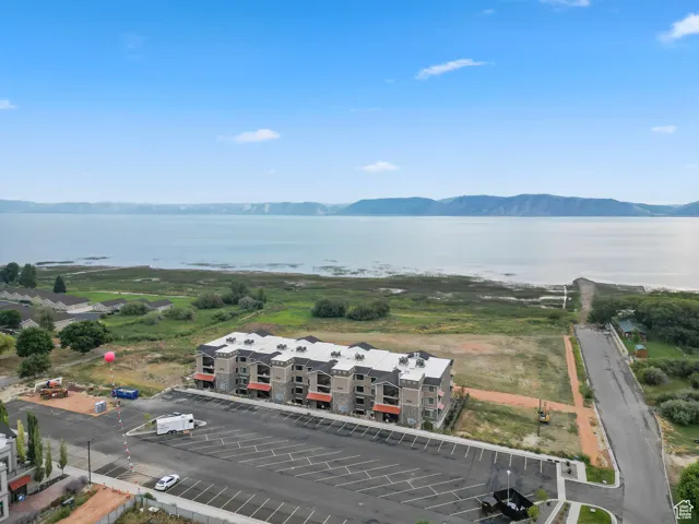 Drone / aerial view of a water and mountain view