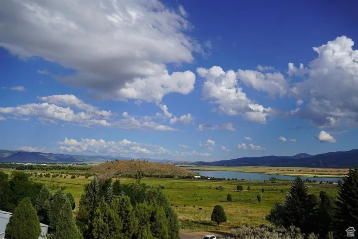 Mountain view with a nearby body of water