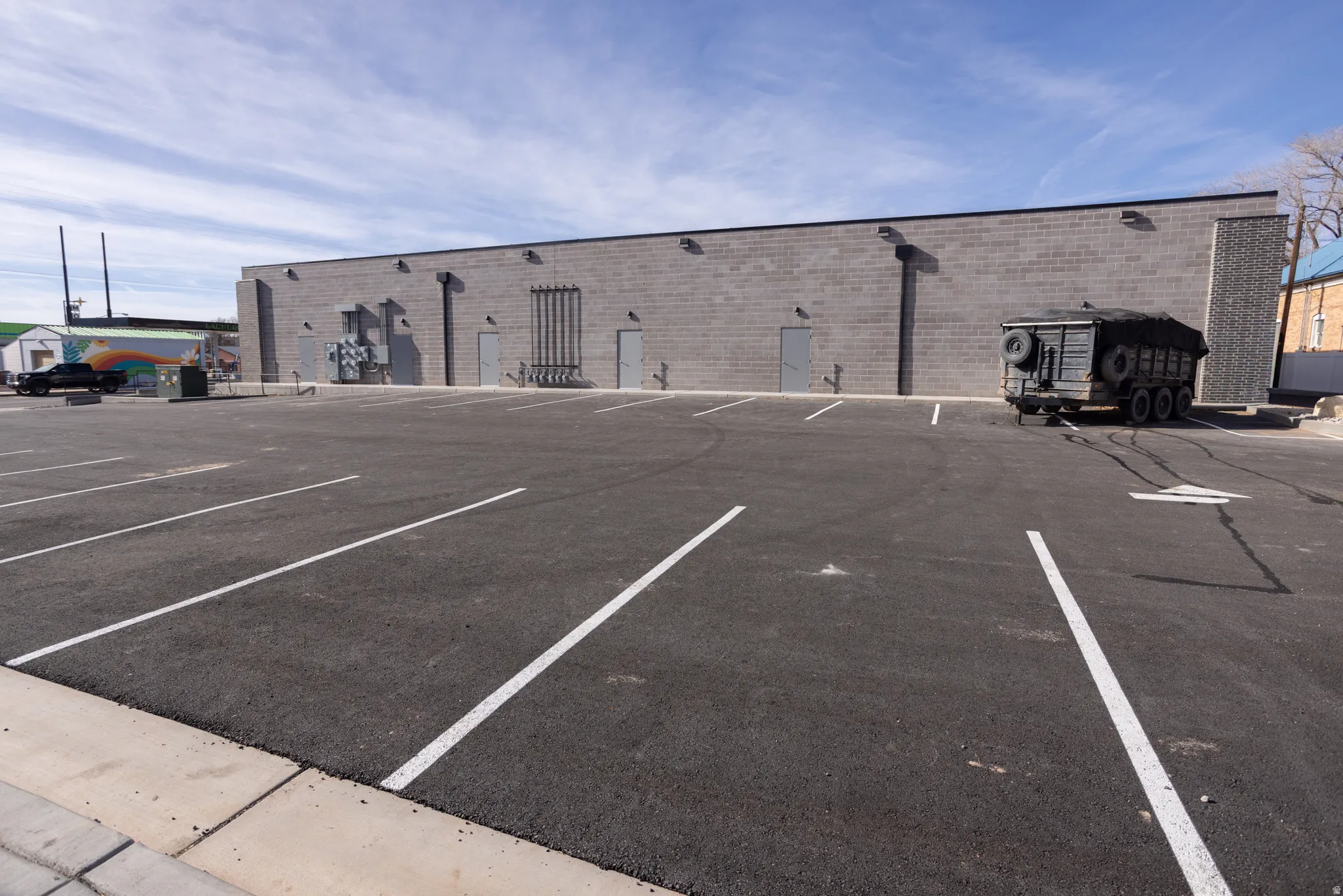 View of uncovered parking lot