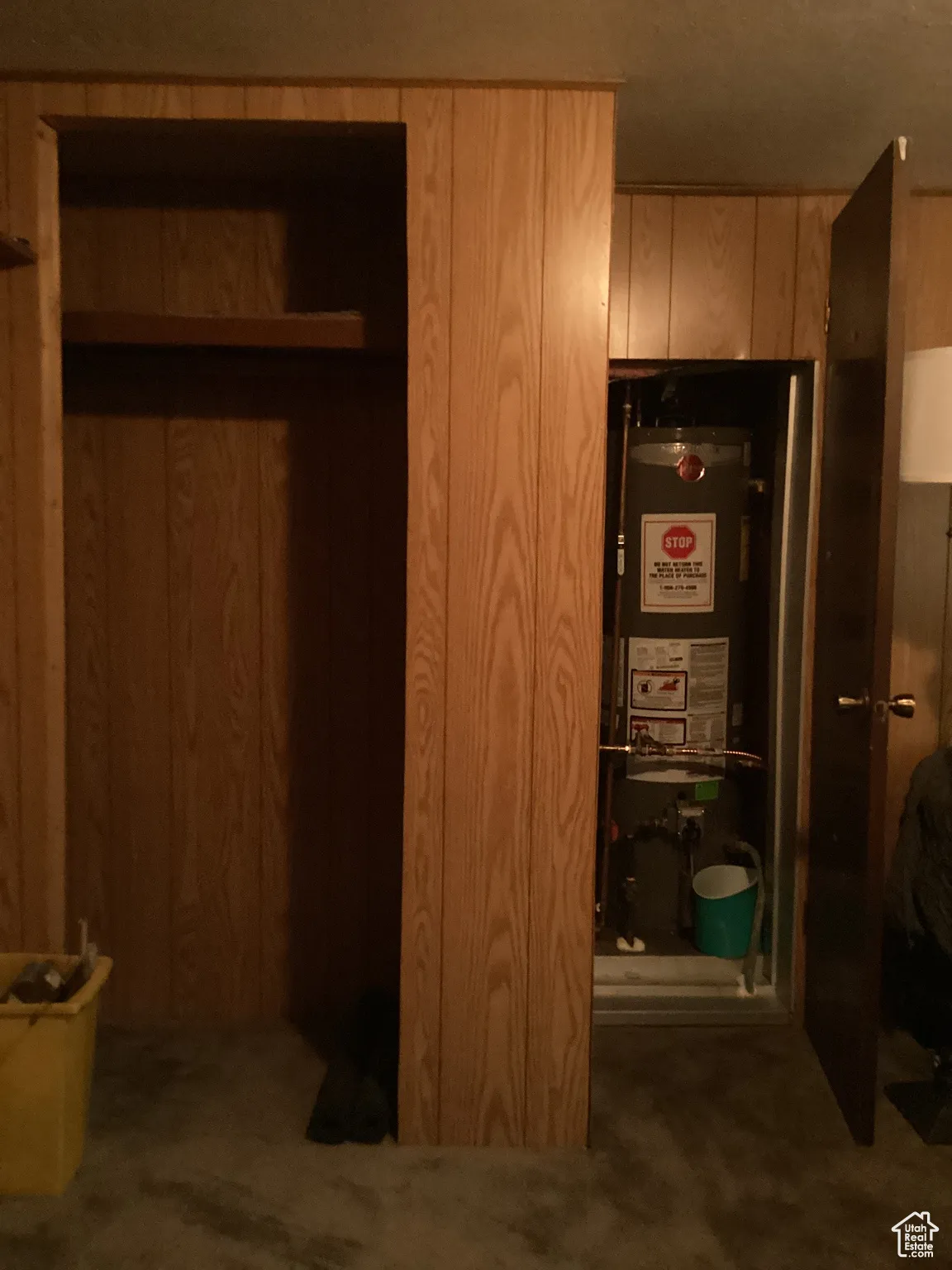 Closet with gas water heater