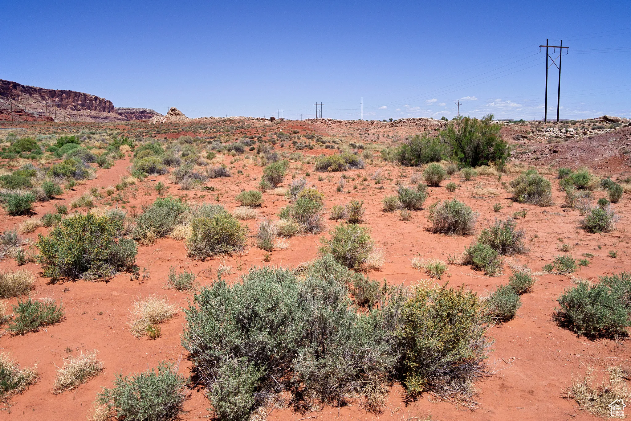 View of mountain backdrop with a desert landscape