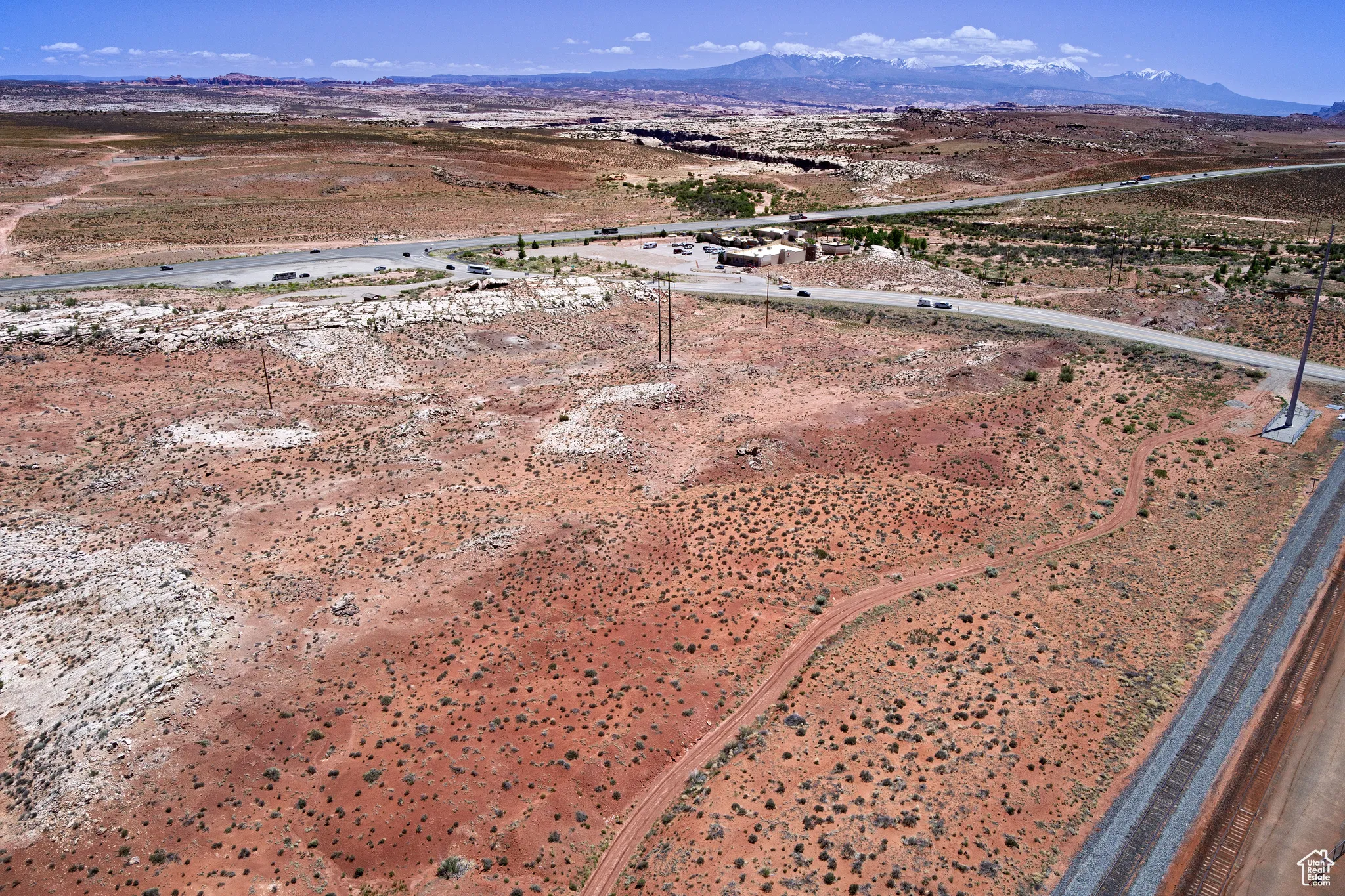 Drone / aerial view of a mountain backdrop