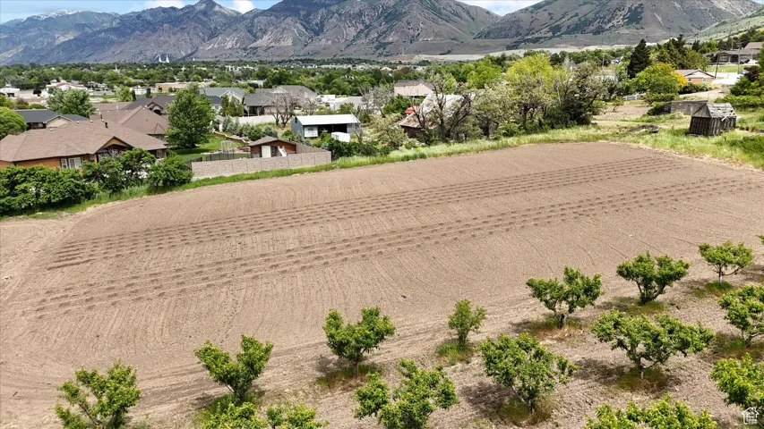 View of mountain background with nearby suburban area