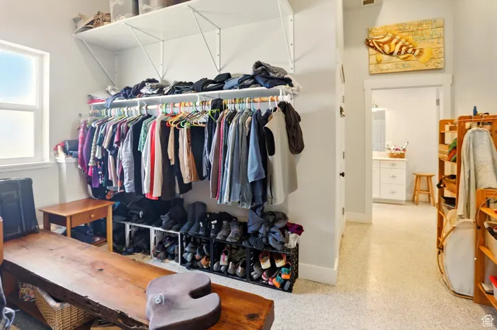 View of walk in closet