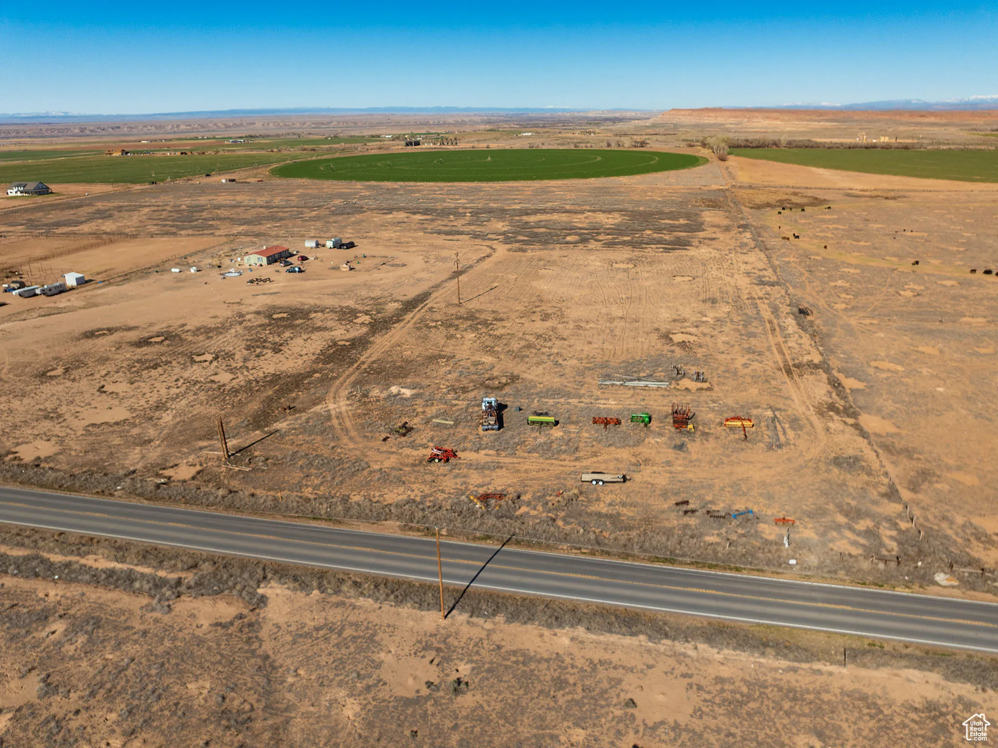 Aerial view of sparsely populated area
