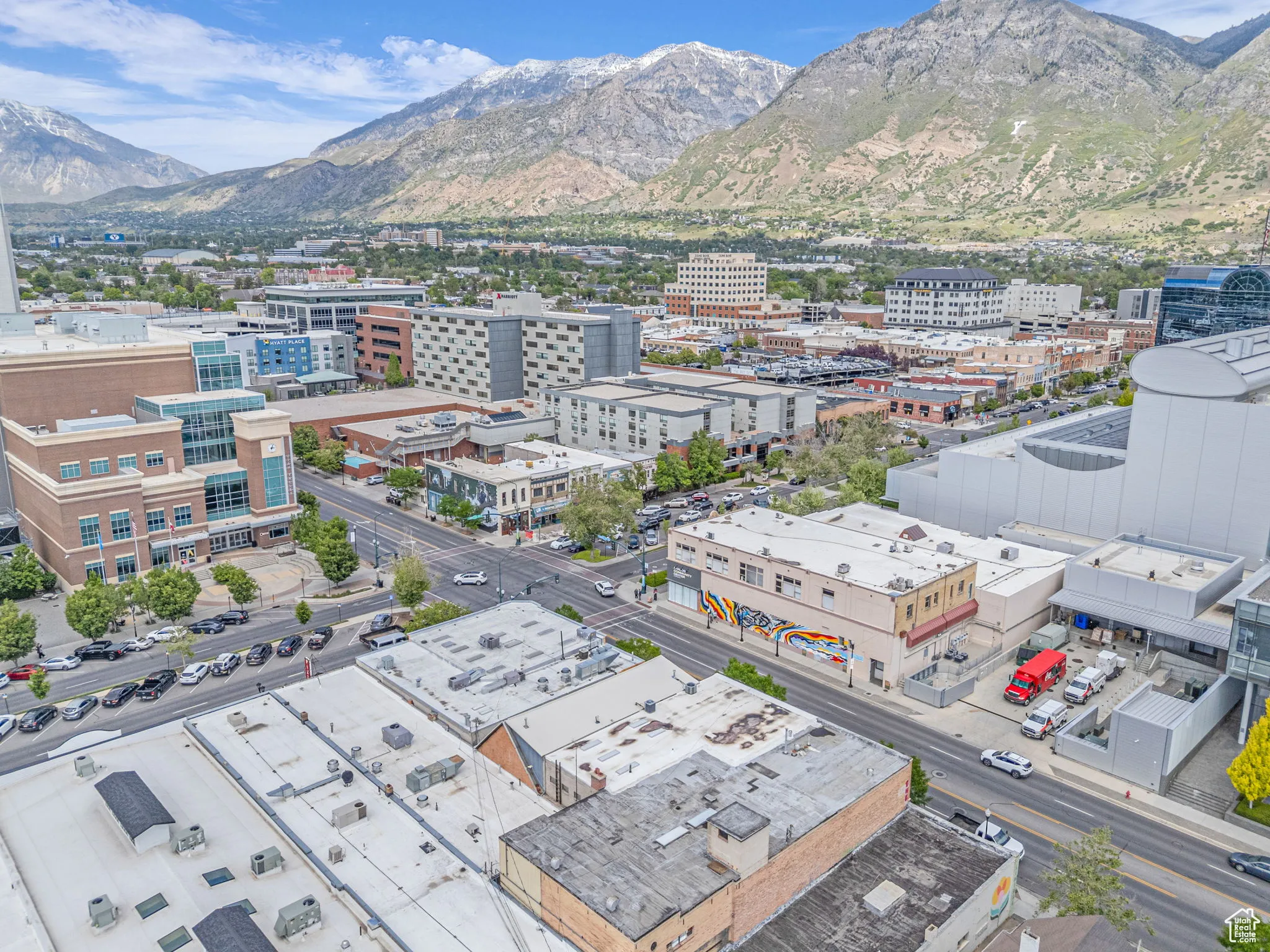 View of urban area featuring a mountainous background
