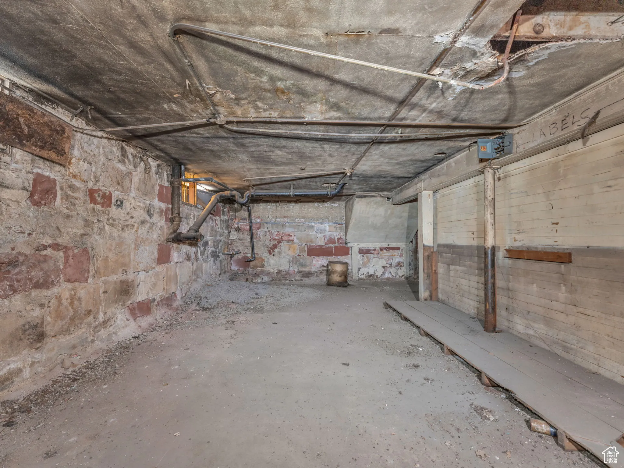 View of unfinished basement