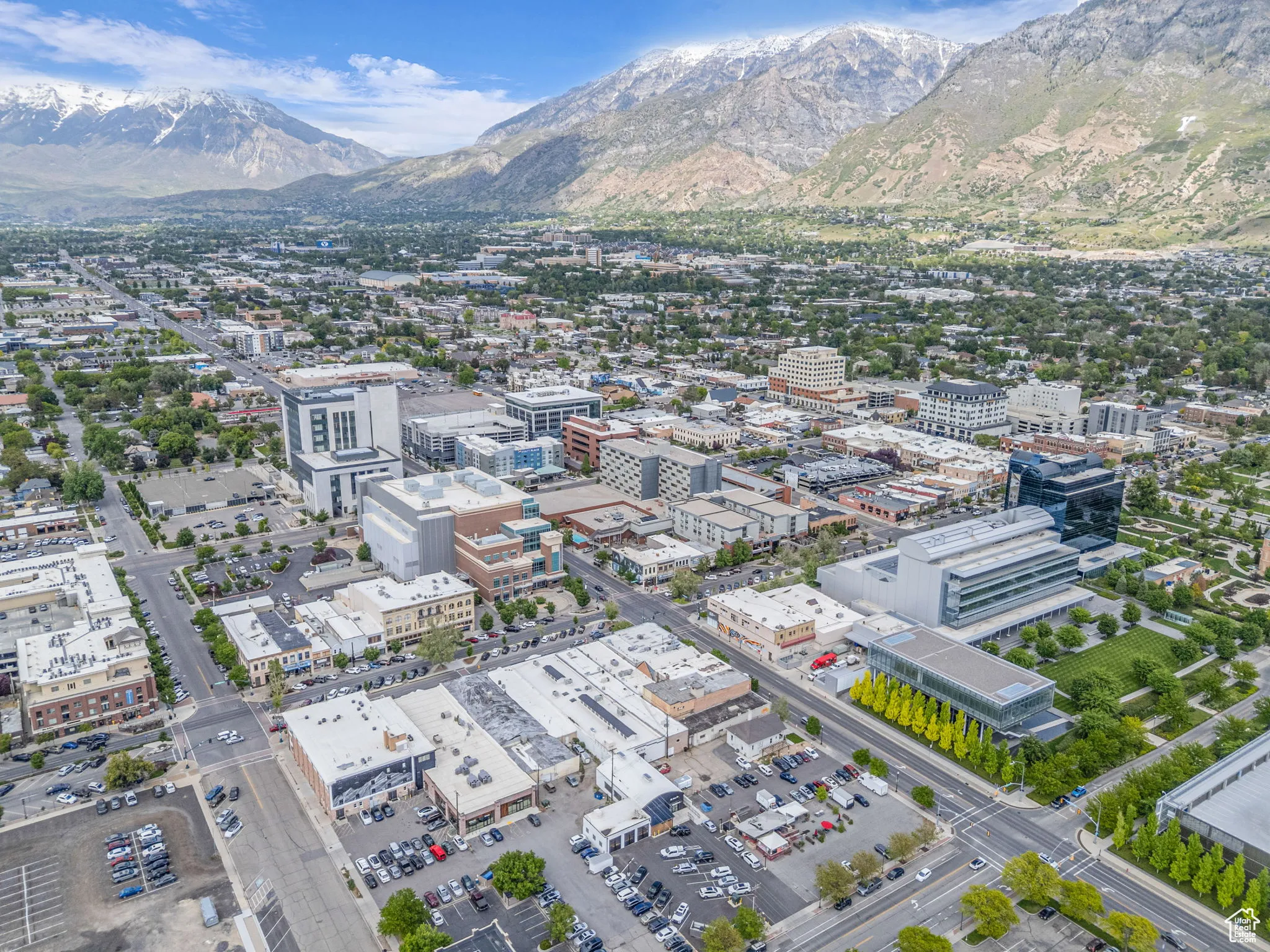 View of urban area featuring mountains