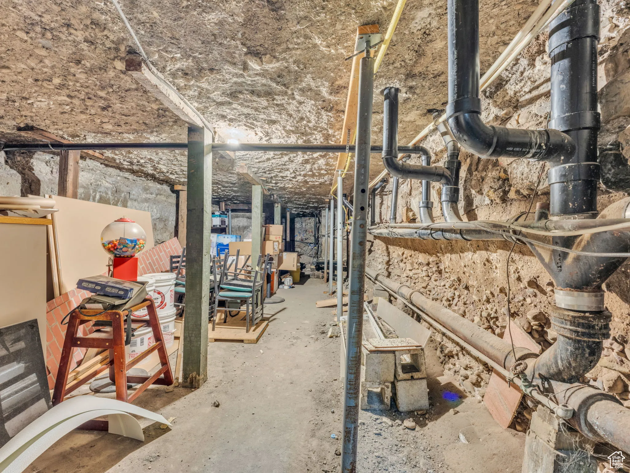 View of unfinished below grade area