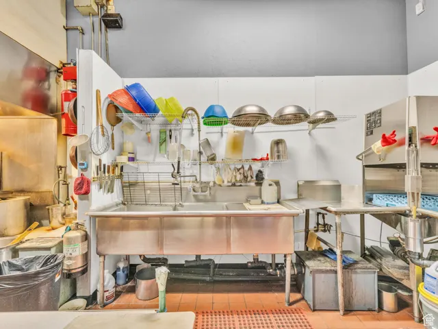 Storage featuring a sink