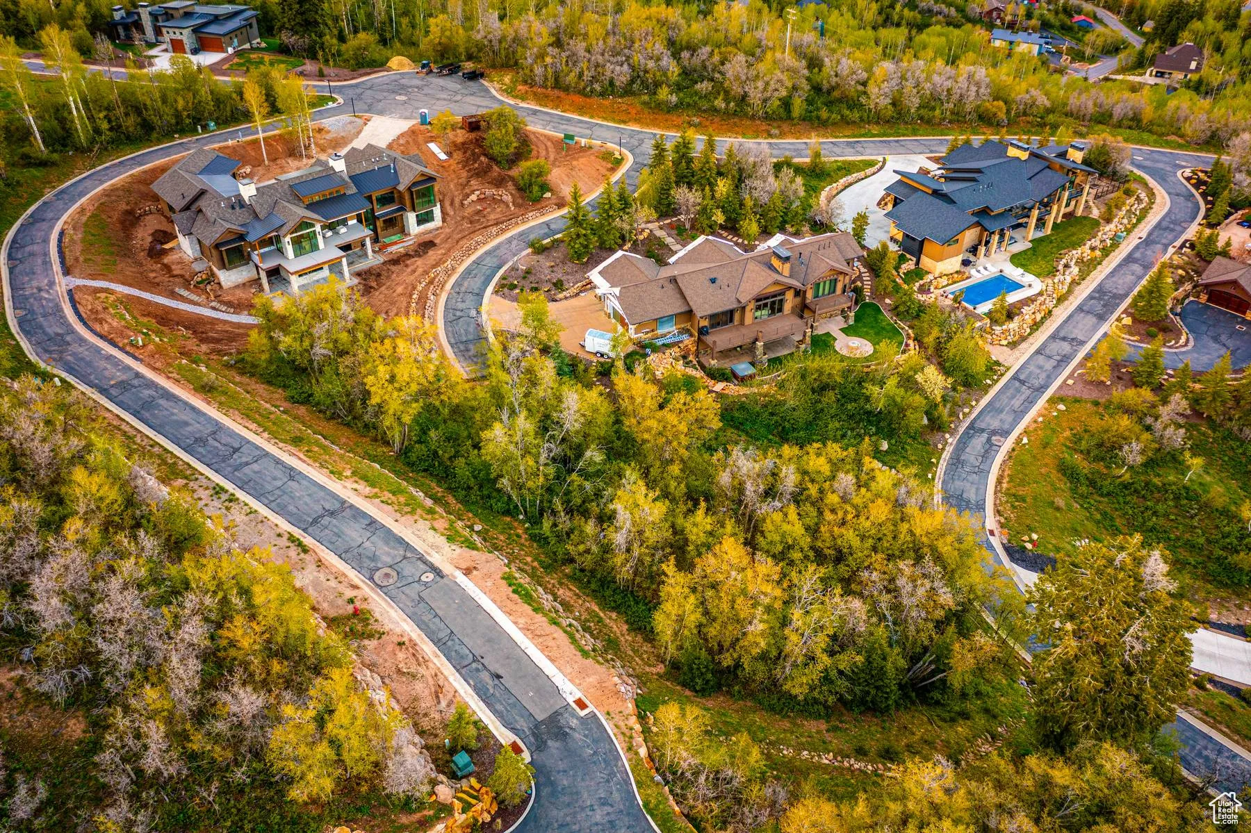 Aerial view of residential area