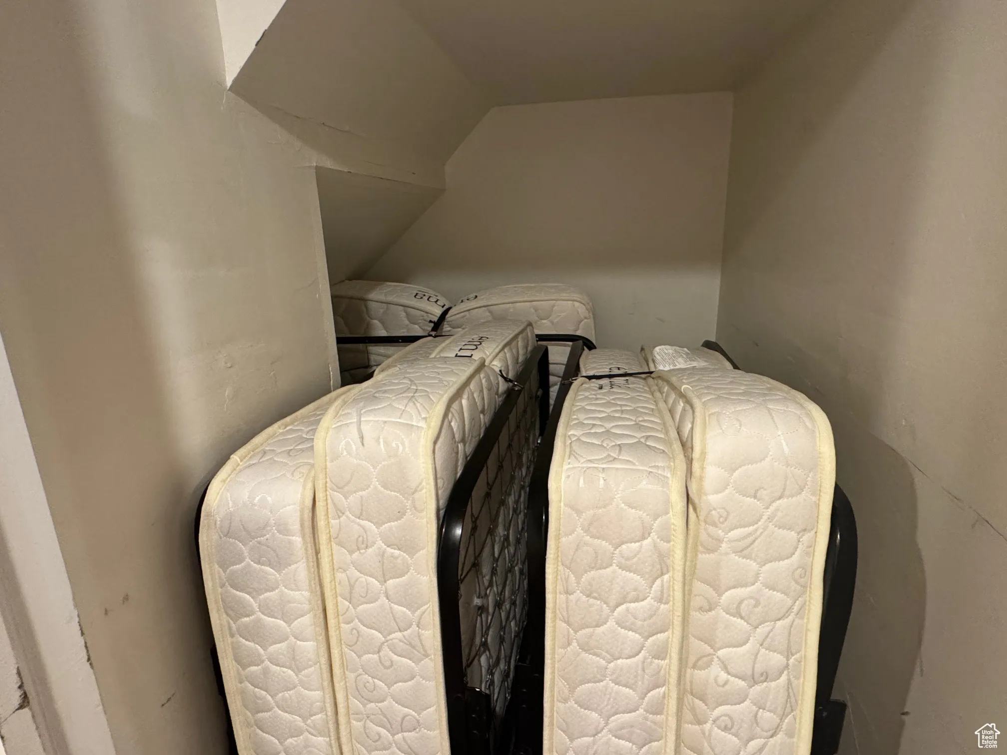 Bedroom featuring lofted ceiling