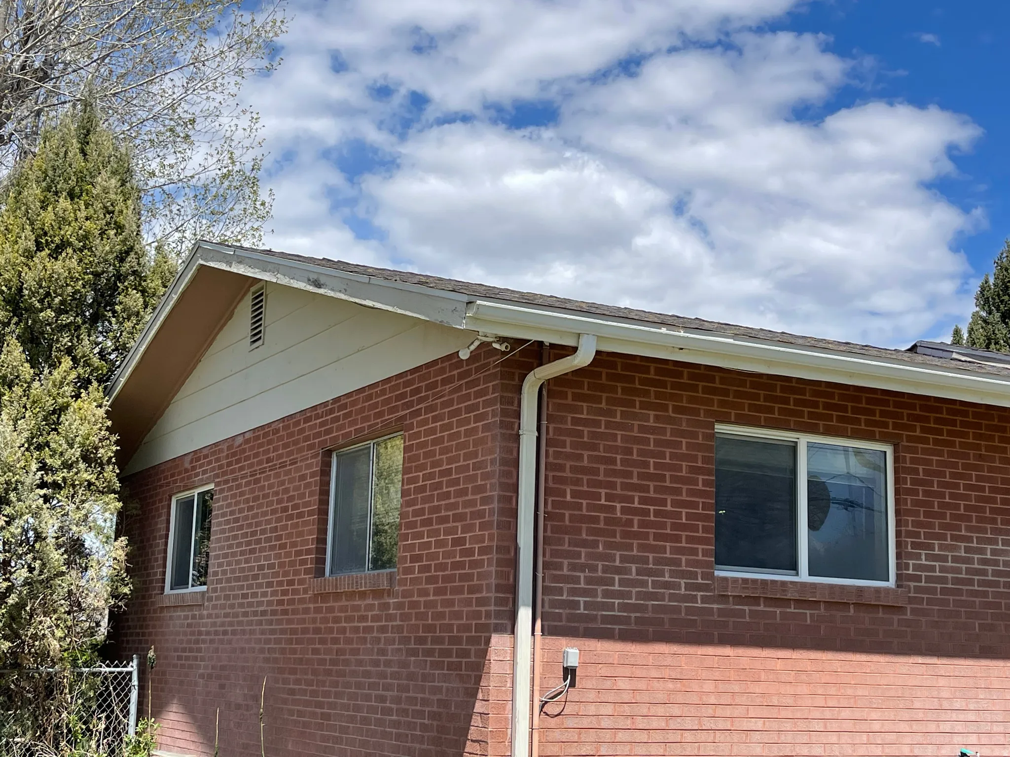 View of home's exterior with brick siding