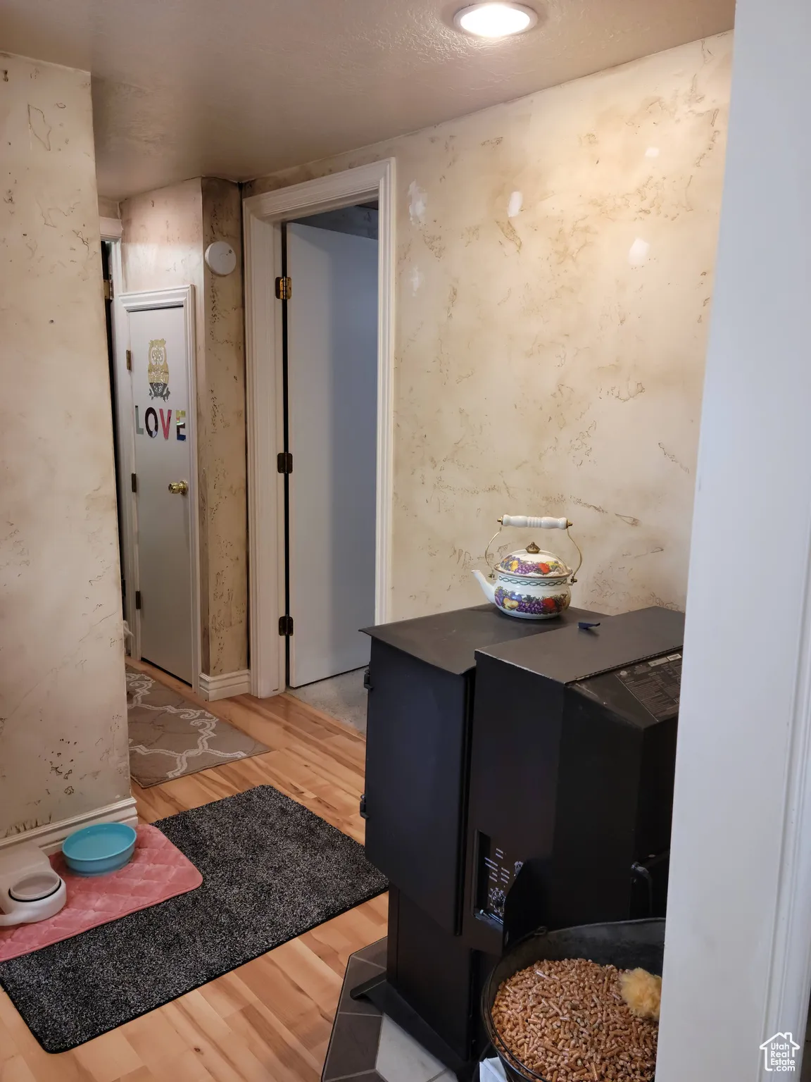 View of pellet stove