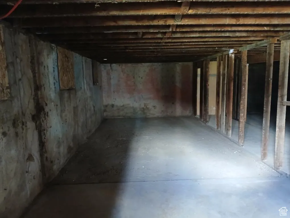 View of unfinished basement