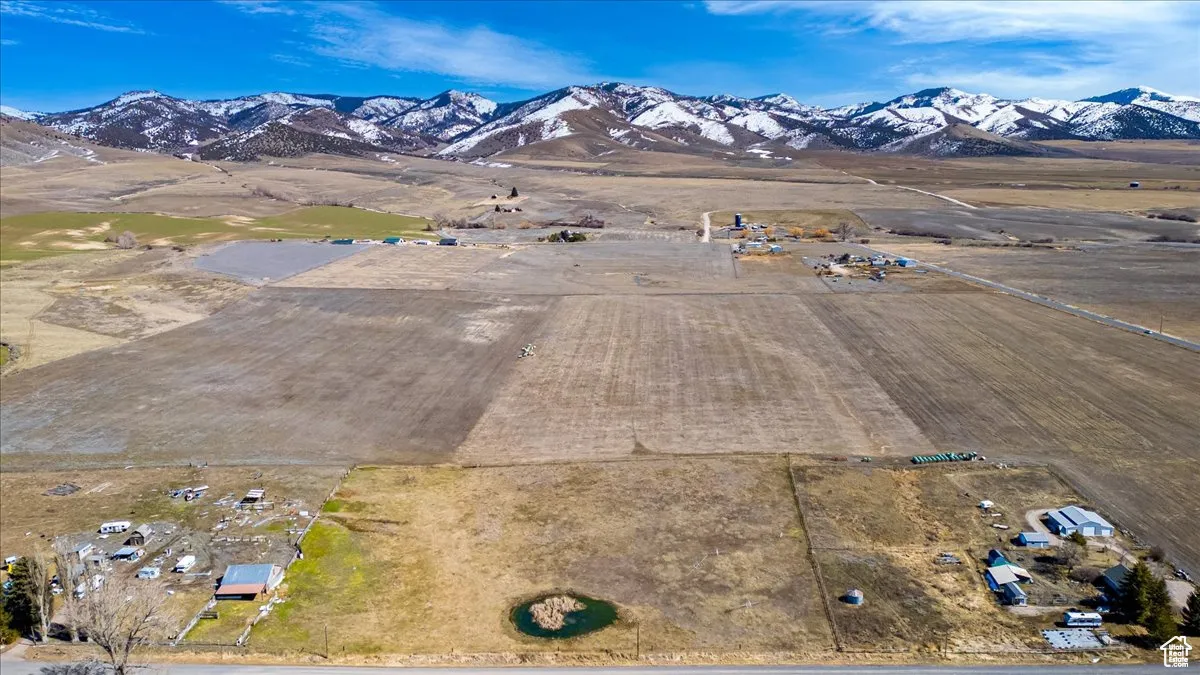 View of mountain background with rural landscape