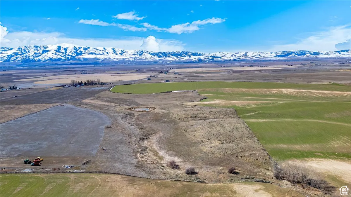 Bird's eye view of a mountain backdrop