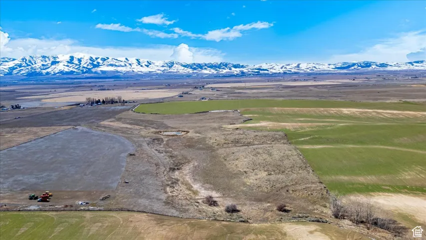 Bird's eye view of a mountain backdrop