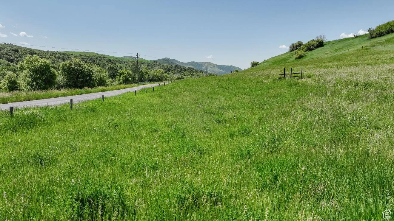 View of yard featuring a view of rural / pastoral area and a mountain view