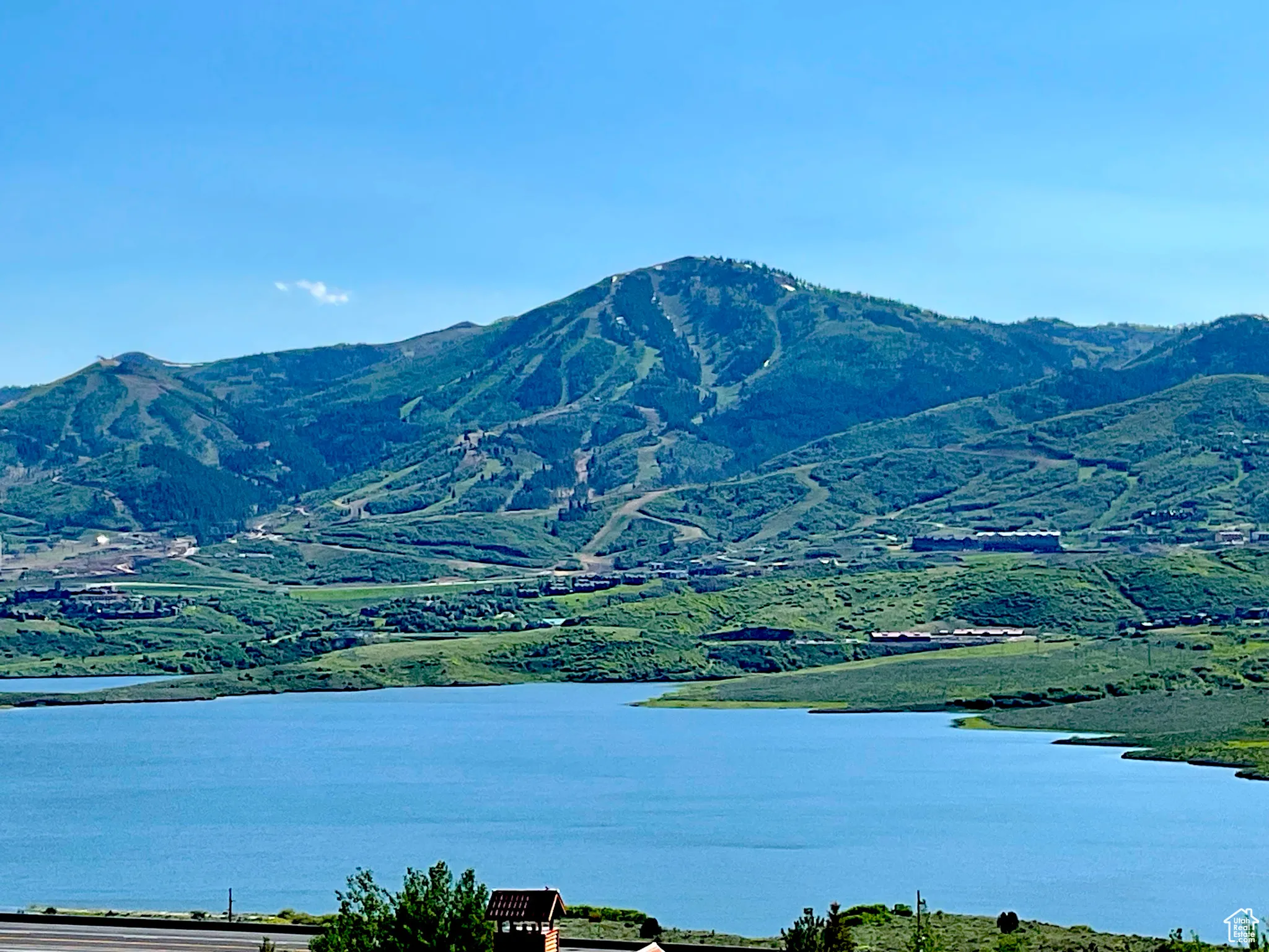 Mountain view with a large body of water
