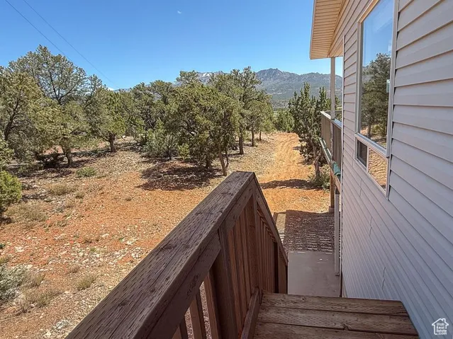 View of yard with a mountain view