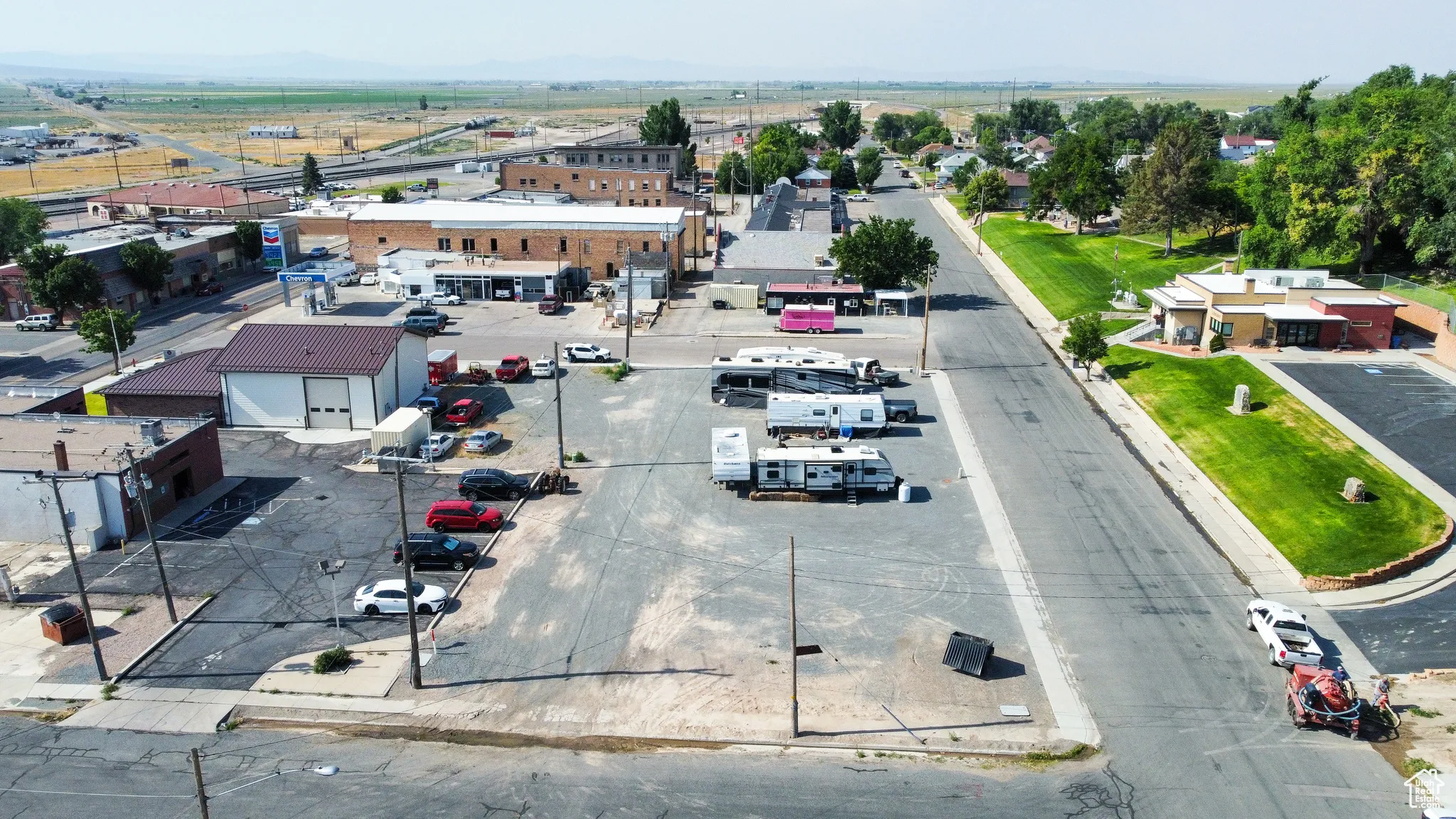 Aerial view of an industrial area