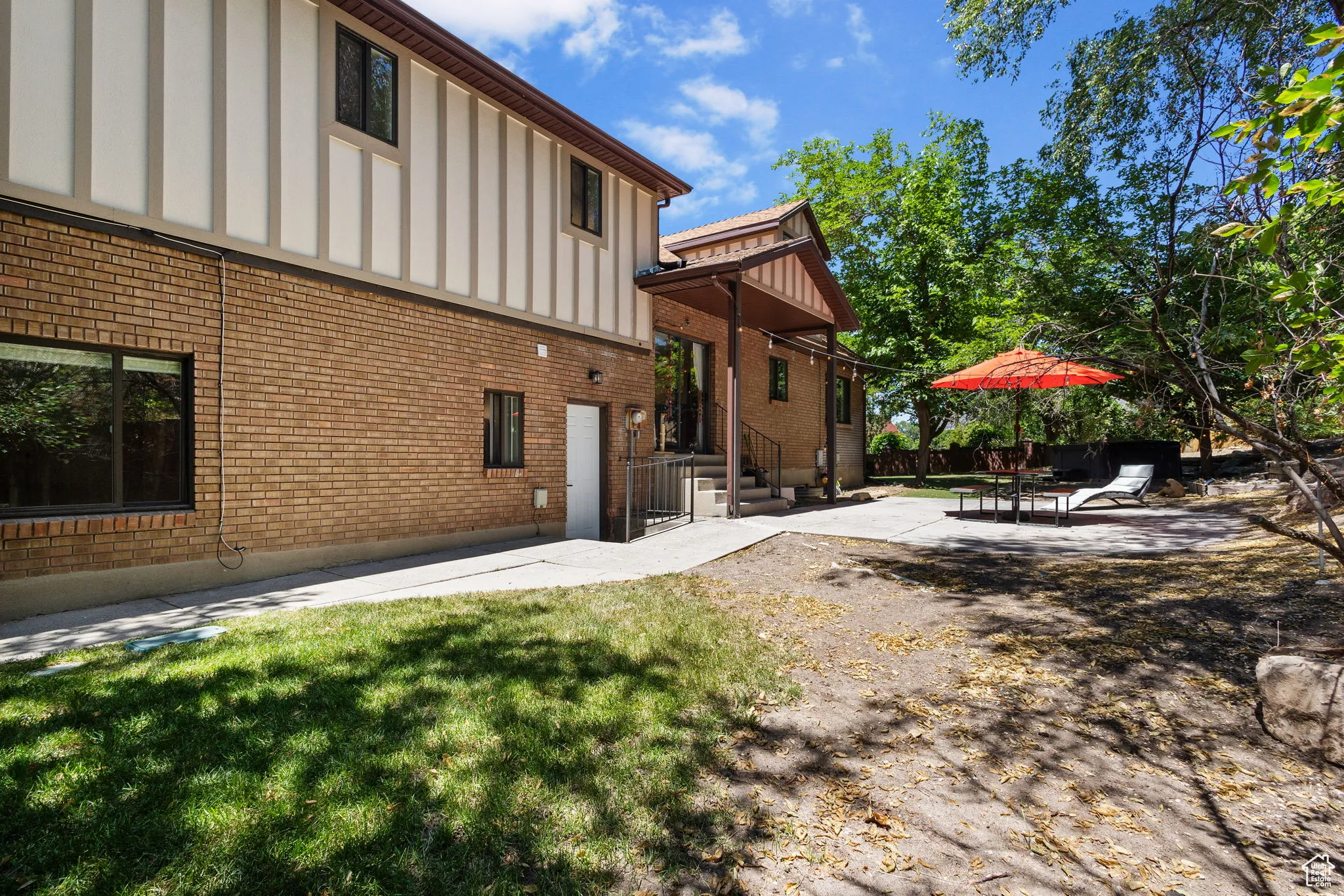 Backyard Patio, with Separate Side Door.