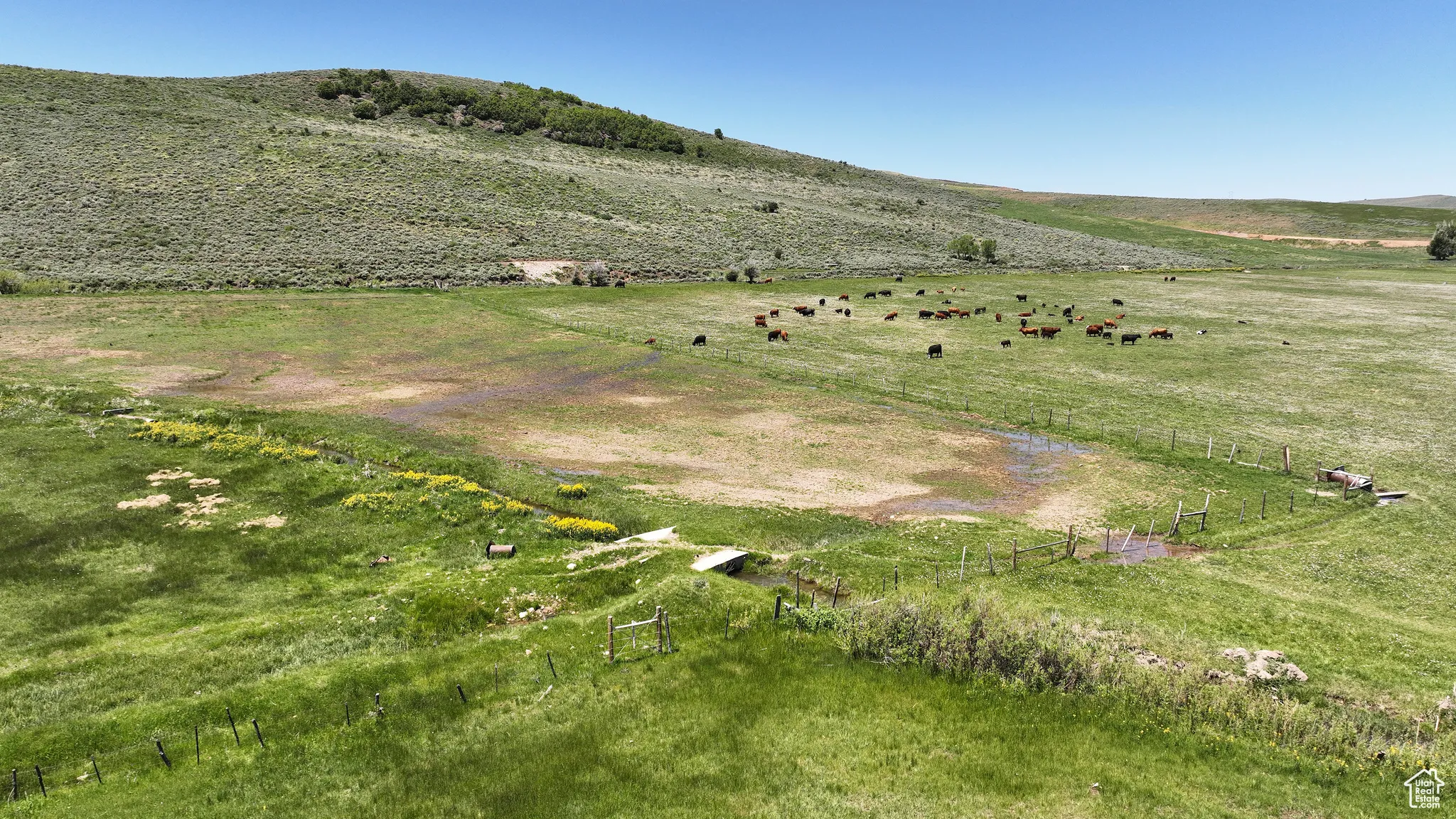 View of mountain background with rural landscape and a pastoral area