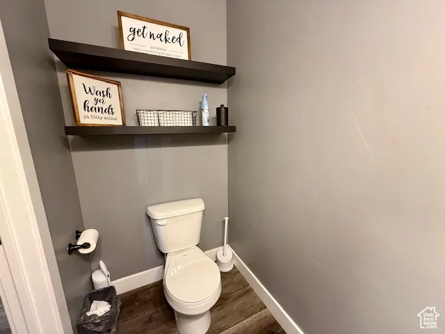 Half bath on main with floating shelves