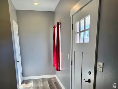 Entry/ Foyer 9 ft ceilings, wide hallways, stairs and oversized doors.