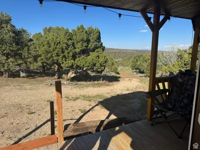 view off of the front porch of cabin