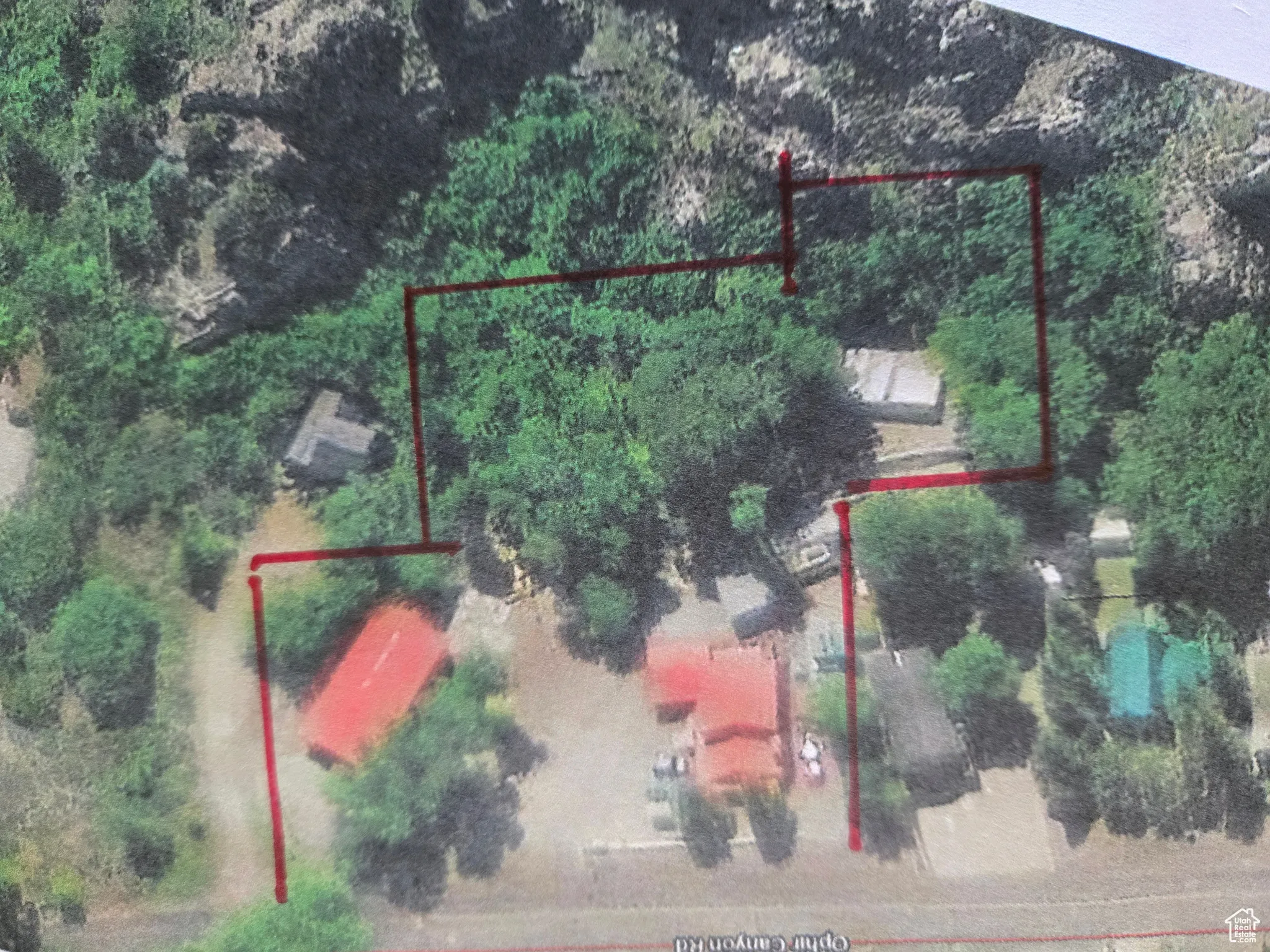 Aerial view approximate size and shape of lot