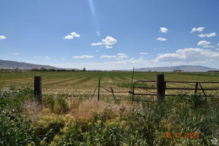 View of yard with a rural view and a mountain view
