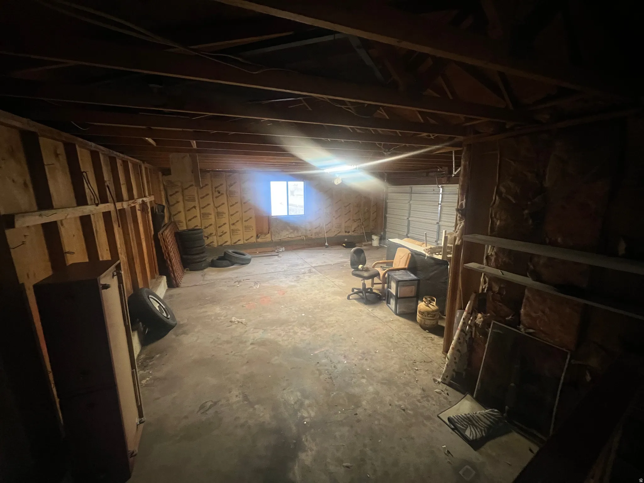 Below grade area with a garage