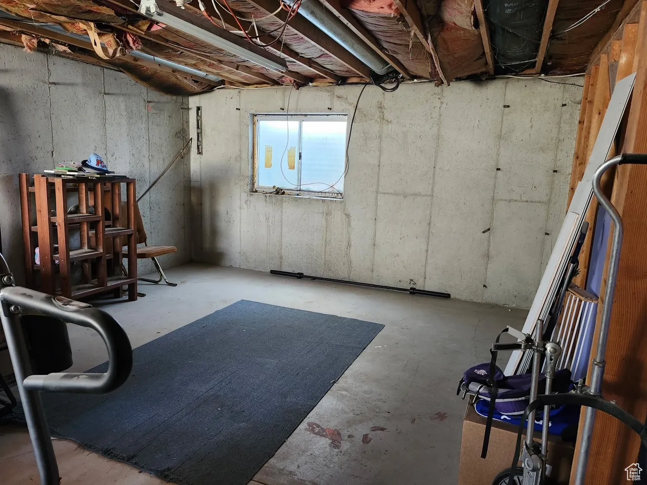 Unfinished basement for future family room or another bedroom