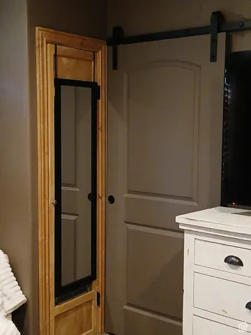 Detailed view of a barn door