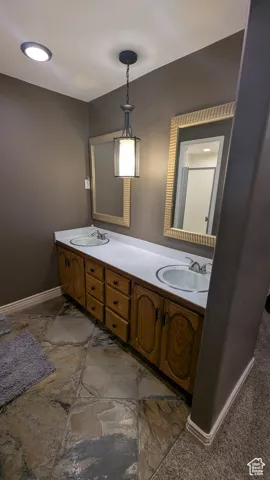 Master bathroom with double vanity