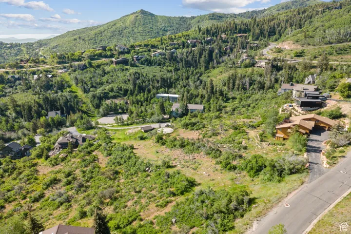 Bird's eye view of a mountain backdrop