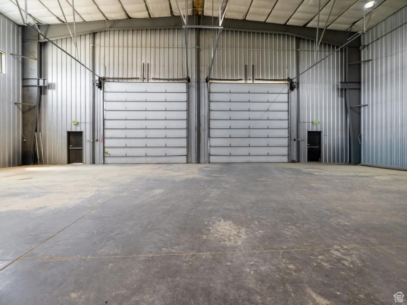 Garage with metal wall