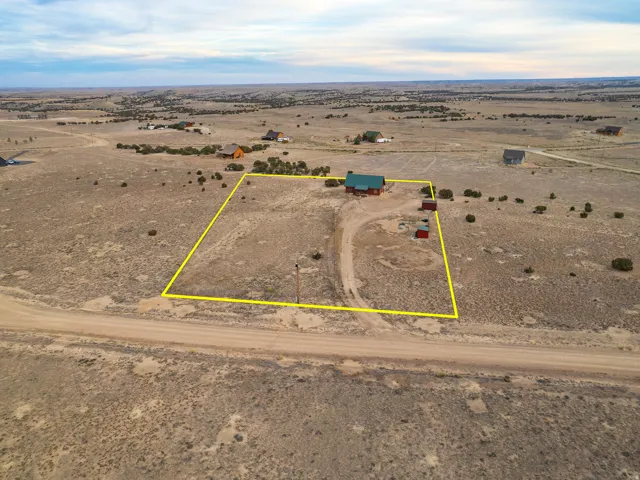 Overview of rural landscape featuring property parcel outlined and a desert landscape